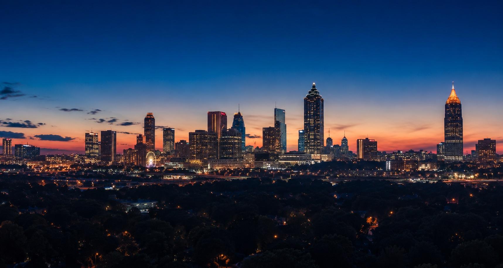 Atlanta skyline at dusk